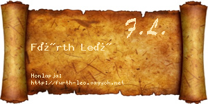 Fürth Leó névjegykártya